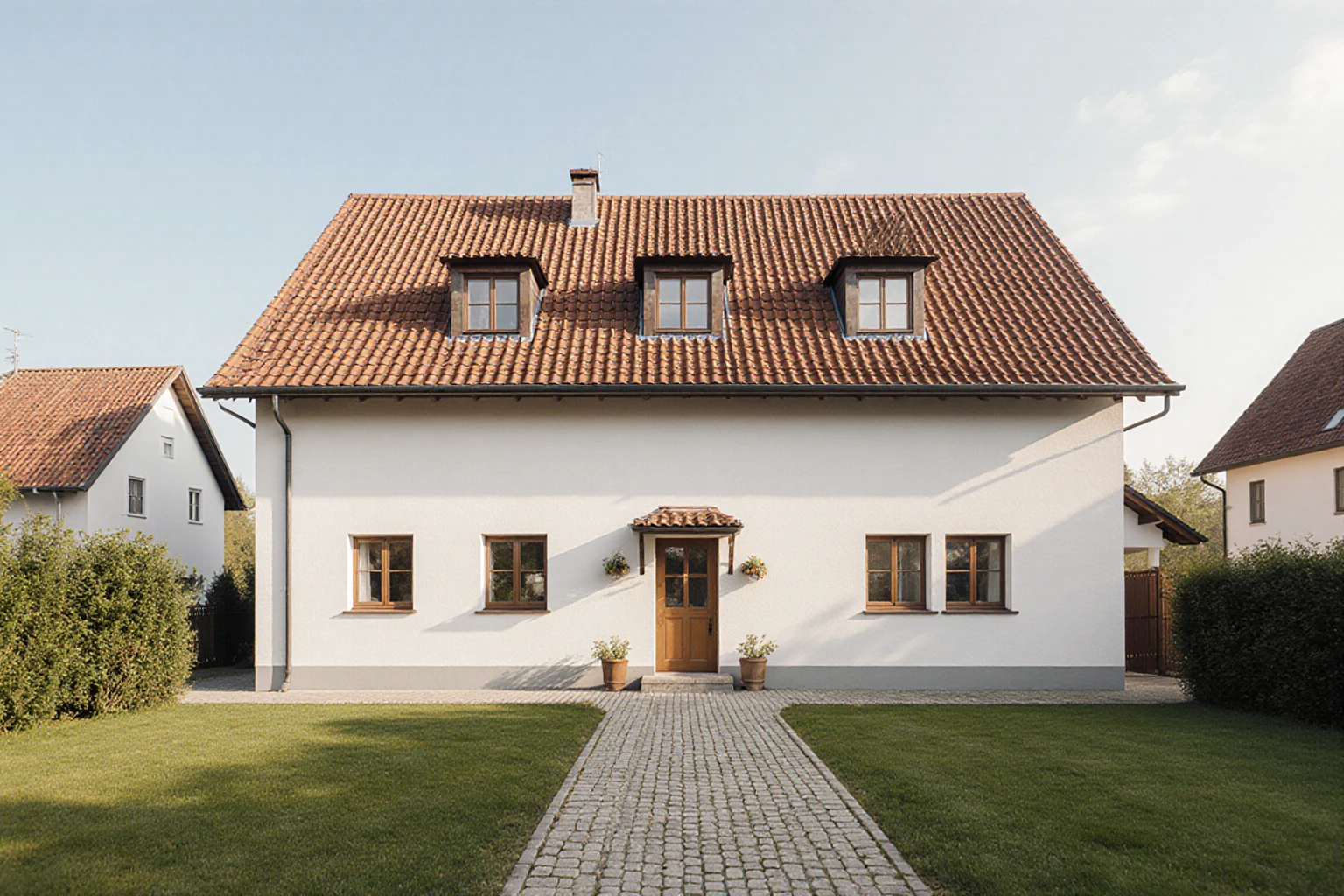 Bayerisches Einfamilienhaus bei Tageslicht